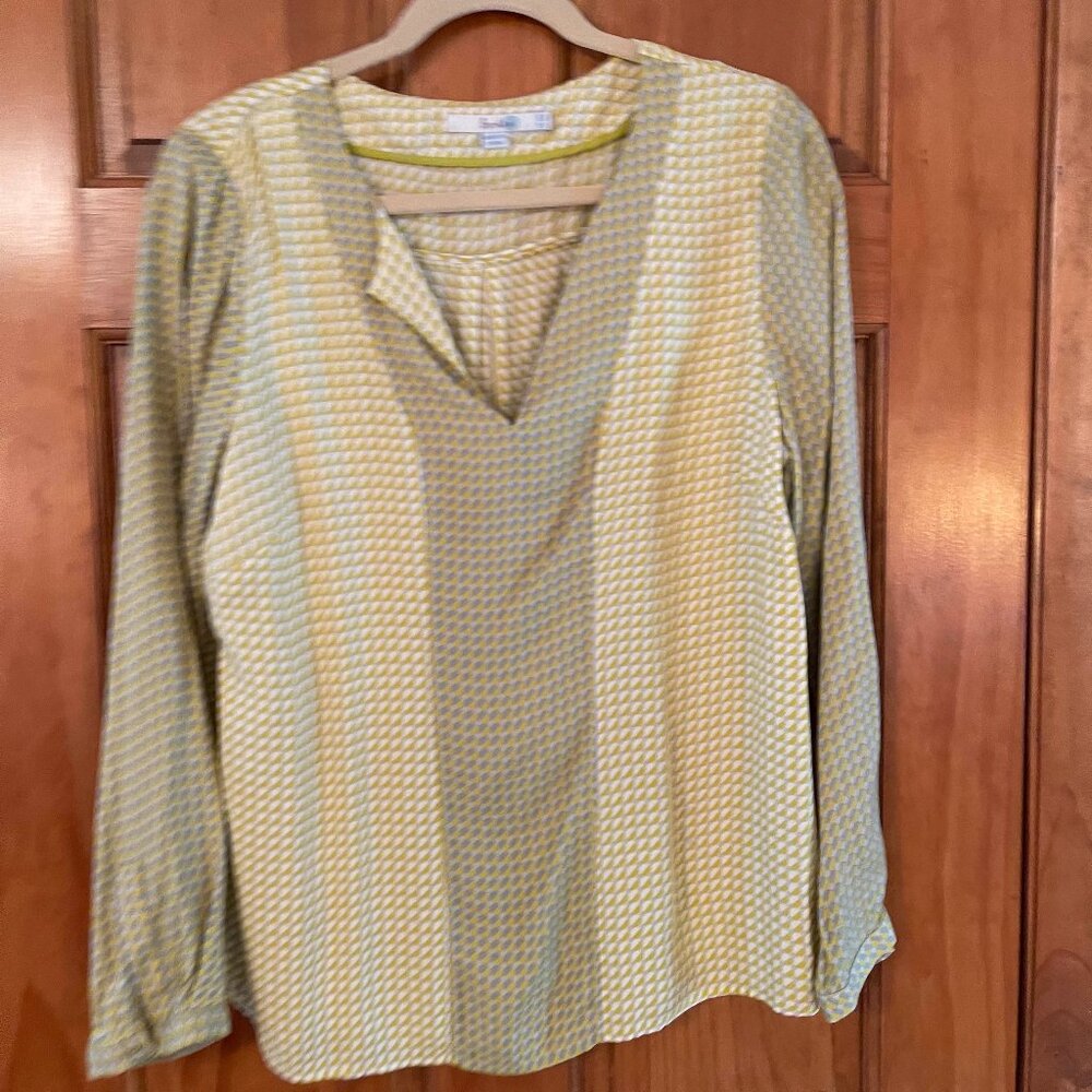 Boden Blouse - grey and yellows -14